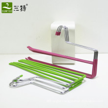 PVC coated double layers metal pants hanger